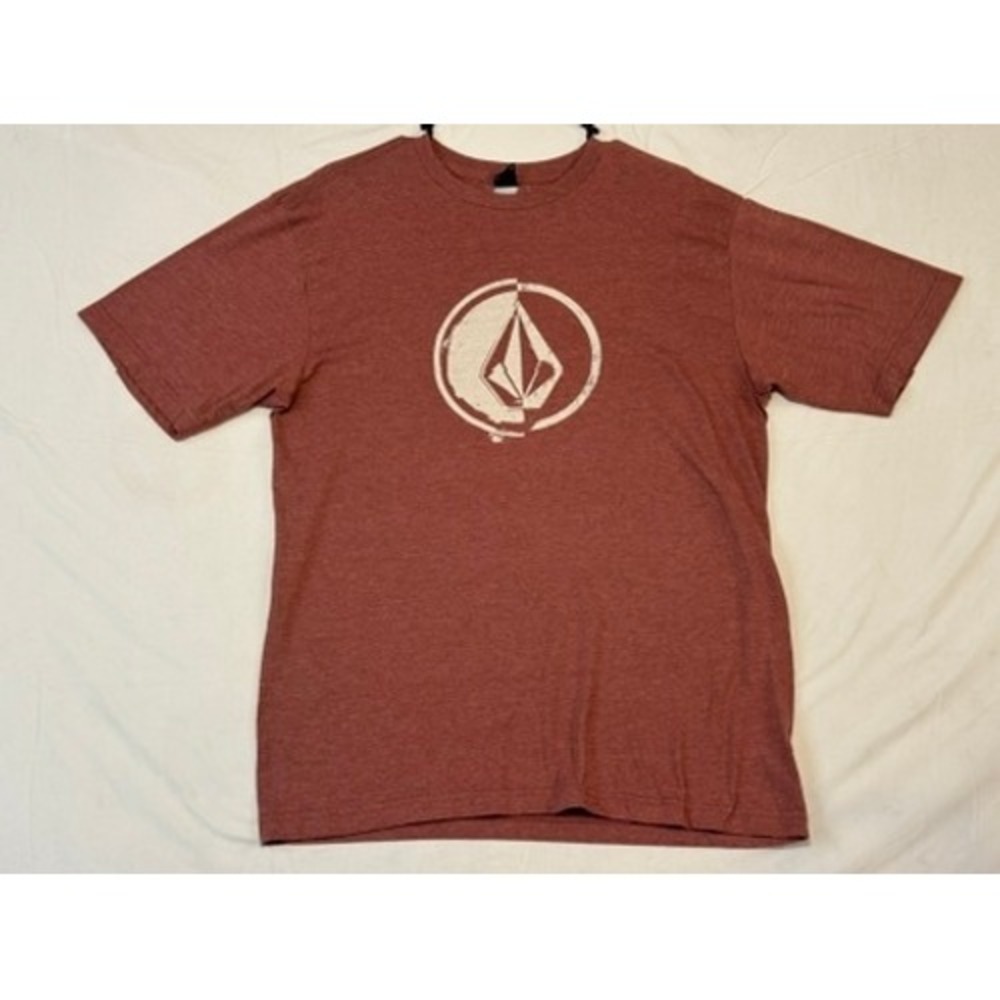 Volcom Stone Graphic T-Shirt Mens Large Heather Red Burgundy Short Sleeve Tee